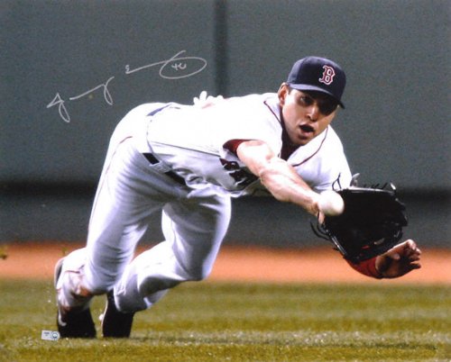 Mounted Memories Boston Red Sox Jacoby Ellsbury Autographed 16x20 Dive Photo
