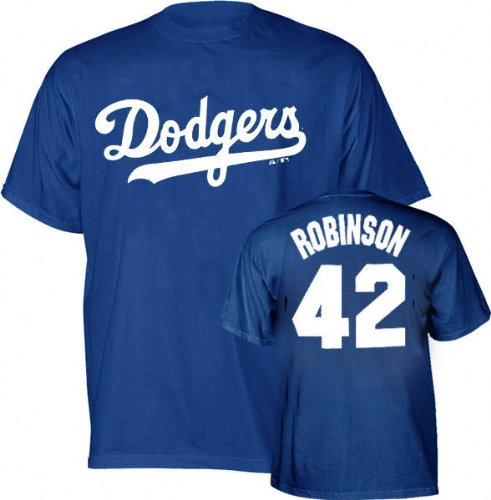 Jackie Robinson Brooklyn Dodgers Cooperstown Throwback 'Dodgers' Player Name and Number T-Shirt