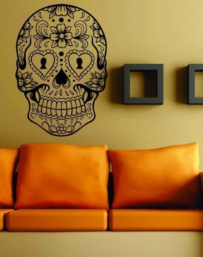 Sugarskull Version 6 Wall Vinyl Decal Sticker Art Graphic Sticker Sugar Skull by Dabbledown Decals