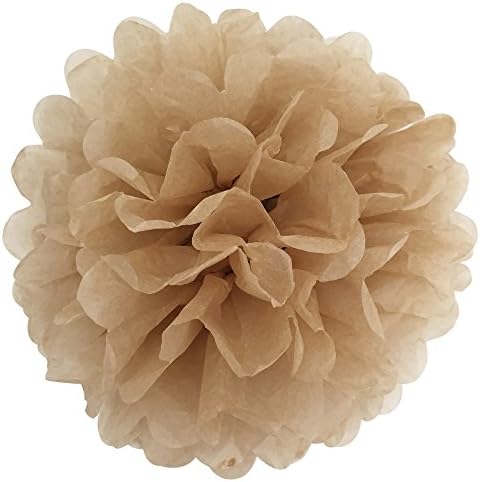 Creblue 5pcs 6 Inch 15cm Tissue Paper Pom-poms Flower Ball Wedding Party Outdoor Decoration (Champagne)