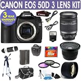 Canon EOS 50D + Canon 18-200mm IS Lens + .40x Fisheye Lens + 2x Telephoto Lens + Extra Battery + 3 Year Celltime Warranty Repair Contract