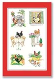 Linen Tea Towel - Garden Hens