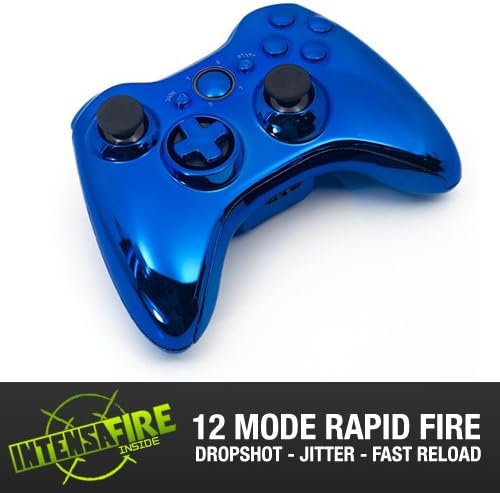 Xbox 360 Modded Controller Master Mod Rapid Fire Wireless Blue Chrome