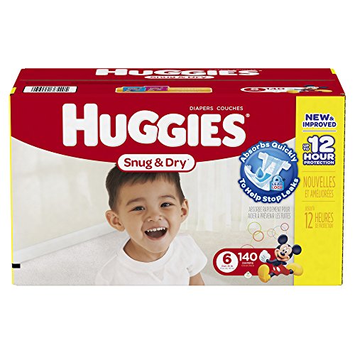 Huggies Snug and Dry Diapers Size 6 Economy Plus Pack 140 Count