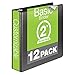 Wilson Jones 2 Inch 3 Ring Binder, Basic Round Ring View Binder, Black, 12 Pack (W362-44BPK)
