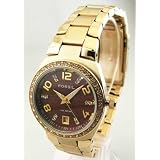 Women Gold Watch, Womens White Crystal Yellow Gold Tone