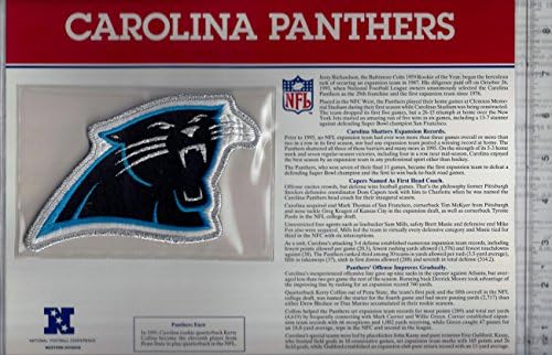 Carolins Panthers NFL Team Patch and Stat Card Panel Card Willabee Ward