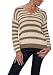 Women's Vince Double V-Neck L/S Cashmere Sweater in Buttermilk/Taupe Size XS