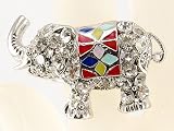 India Sumatran Borneo Elephant Crystal Painted Ring