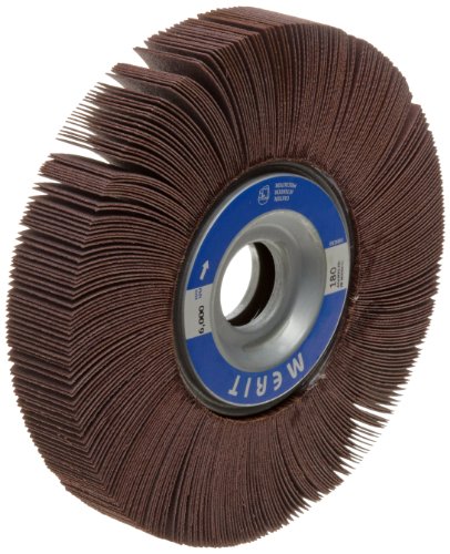 Merit Grind-O-Flex Abrasive Flap Wheel, 1 Arbor, Ceramic Aluminum Oxide, 8 Dia., 1 Face Width, Grit 120, 4500 Max RPM (Pack of 1)