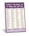 Knock Knock Classic Note Pad: Things You Must Do To Make Me Happier (Pack of 6)