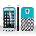 Galaxy S5 Case, UALK Hybrid 3-Piece Dual Layer Wave Pattern Grip Cover Aqua Blue Shock Proof for Samsung Galaxy S5 - Aqua Blue Black Wave
