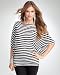 Bombshell Boatneck Stripe Top - BLACK/WHITE STRIPE (M/L)