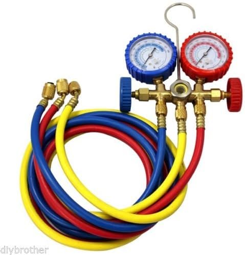 R410a Manifold Gauges Freon Refrigerant 5ft Hoses Hvac Halogen Diagnostic#014
