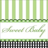 Creative Converting Sweet Baby Feet Green Beverage Napkins, 16 Count