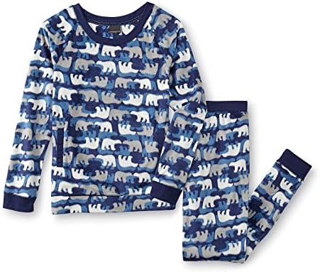 Womens Covington 2 Piece Brushed Fleece Pajama Set (Small, Blue--POLAR BEARS)