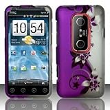 HTC EVO 3D Accessory - Blossoming Purple Violet Flower Protective Hard Case ....