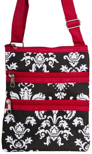 World Traveler Red Damask Small Hipster Cross-Body Bag
