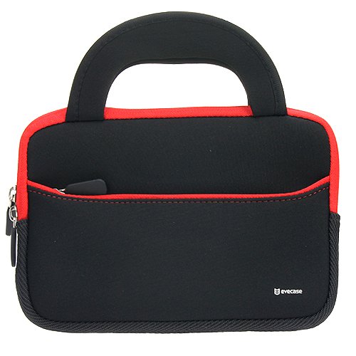 Evecase étui en néoprène avec poignée - Noir et Rouge pour ASUS MeMOPad HD 7 ME173X, MeMO Pad ME172V, Google Nexus 7 FHD 2013 Tablette PC