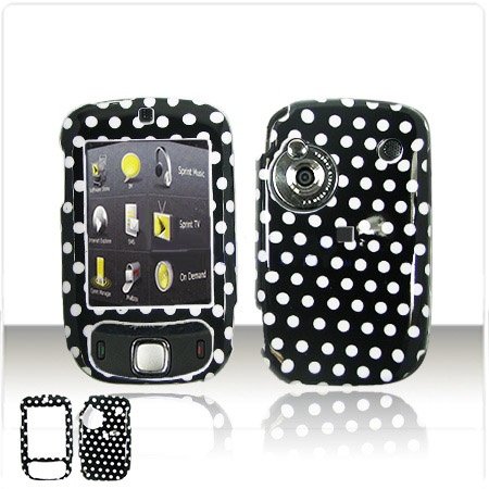 HTC Touch CDMA Cell Phone Black/White Polka Dot Design Protective Case Faceplate Cover