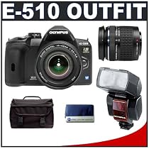 Olympus Evolt E510 10MP Digital SLR Camera with Olympus 14-42mm Zuiko Lens + Olympus 40-150mm Zuiko Lens [Outfit] + Olympus FL-36 Electronic Flash + Cameta Incognito 1000 Deluxe SLR Gadget Bag (fits E300, E330, E410, E500 & E510)