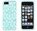 DandyCase 2in1 Hybrid High Impact Hard Sea Green Flower Pattern + Silicone Case Cover for Apple iPhone 5S & iPhone 5 + DandyCase Screen Cleaner