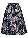 Missmay Women's Vintage Pleated Floral Print Flared Casual Swing Skirts