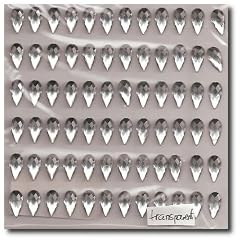 72 selbstklebende Strass-Steine tropfen transparent 12 mm