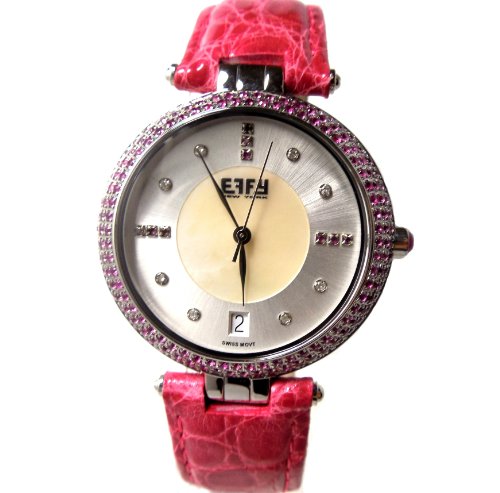 Effy Chrysler Pink Sapphire 2 52 Tcw Mother of Pearl Dial Ladies Watch Z00Z209PP0