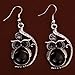 YAZILIND Grace Owl Ear Wire Hook Dangle Earrings Black Eye Design Retro