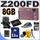 cheap Fujifilm Finepix Z200FD Pink 10.0MP 5x Optical Zoom Digital Camera Fuji 15830876 8GB SDHC Memory Card Plus MORE BigVALUEInc Saver Accessory Bundle