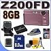Fujifilm Finepix Z200FD Pink 10.0MP 5x Optical Zoom Digital Camera Fuji 15830876 8GB SDHC Memory Card Plus MORE BigVALUEInc Saver Accessory Bundle