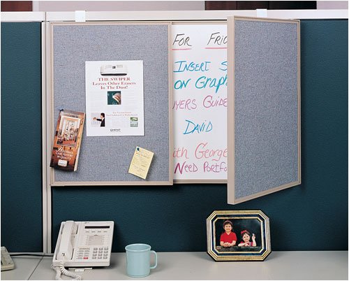 Ghent 41302 VisuAll PC, Melamine Markerboard With Gray Fabric Tackboard