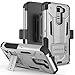 LG K7 Case, LG Tribute 5 Case, CASEPLAY [Kickstand] [Swivel Belt Clip] ShockProof Armor Holster Defender Protective Hybrid Case Cover for LG K7 / LG Tribute 5 (Silver)