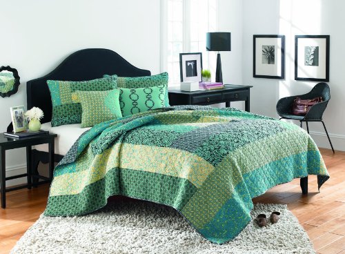 Steve Madden Reba Quilt, Full/Queen, Green