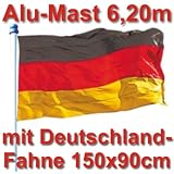 Aluminium Fahnenmast 6,20 m inkl. Deutschlandfahne