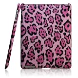 【全4色】iPad 2 プラスチックケース　豹柄　マゼンタ  Plastic Case for iPad 2 保護液晶フィルム付 (1187-1)