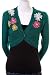 Lush Flowers Knitted Long Sleeve Single Button Bolero Lurex Cropped Mohair Cardigan