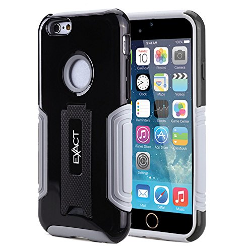 iPhone 6 Case - Exact Apple iPhone 6 4.7 Case [METRO Series] - Dual-Layer Hybrid Kickstand Case for Apple iPhone 6 (4.7-inch) Black/Gray