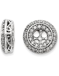14k White Gold Diamond Earrings Jackets. Carat Wt- 0.5ct. Metal Wt- 2.98g