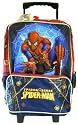 Marvel Spider-man Rolling Backpack Luggage - Full Size - Blue and Red with Gold Trim