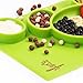 Silicone Placemat + plate with 3 built-in dividers + Cup Holder- for baby and toddlers- non-slip -dishwasher safe,microwave safe,BPA Free-90days warranty-Packaging with protection from damage (Green)