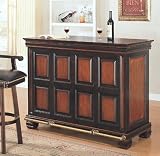 Classic Two-Tone Home Bar Unit with Wine Storage & Drawers