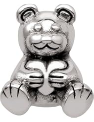 Persona Sterling Silver Bear Hug Charm fits Pandora, Troll & Chamilia European Charm Bracelets