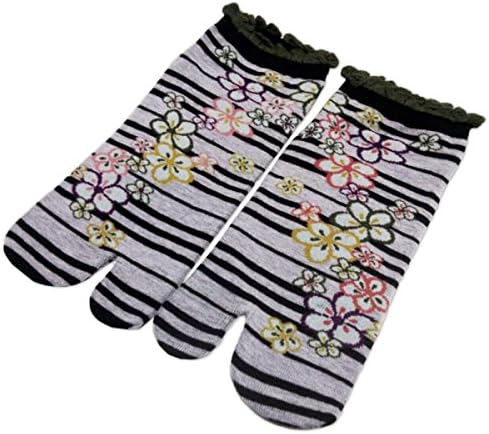 Iwami Co LTD. Women's Japanese Apricot 2 Tabi Socks 6-8 Black