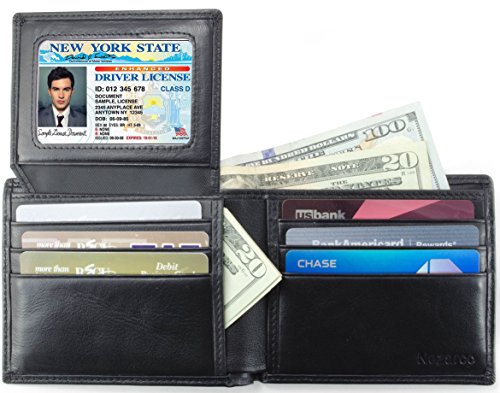 RFID Blocking Wallet Rfid Wallets for Men, Leather Wallet for Men - Excellent As Travel Bifold Trifold - Credit Card Protector - Identity Theft Wallets with Gift Box