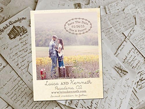 Wedding Save The Date Magnets - HeathrowPark Vintage Photo Personalized 4.25"x5.5"