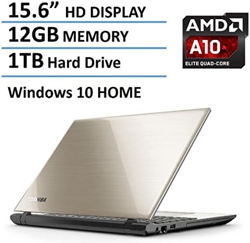 2016 New Edition Toshiba Satellite 15.6" High Performance Laptop with Flagship Specs, AMD Quad-Core A10-8700P Processor up to 3.2GHz, 12GB Ram, 1TB Hard Drive, DVD, HDMI, Backlit Keyboard, Windows 10