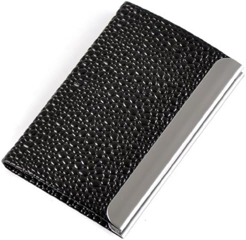 YOURONG Business Name Card Holder Stainless Steel Case (Black)