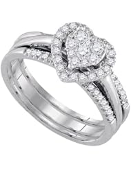 0.50CTW-DIA HEART BRIDAL SET